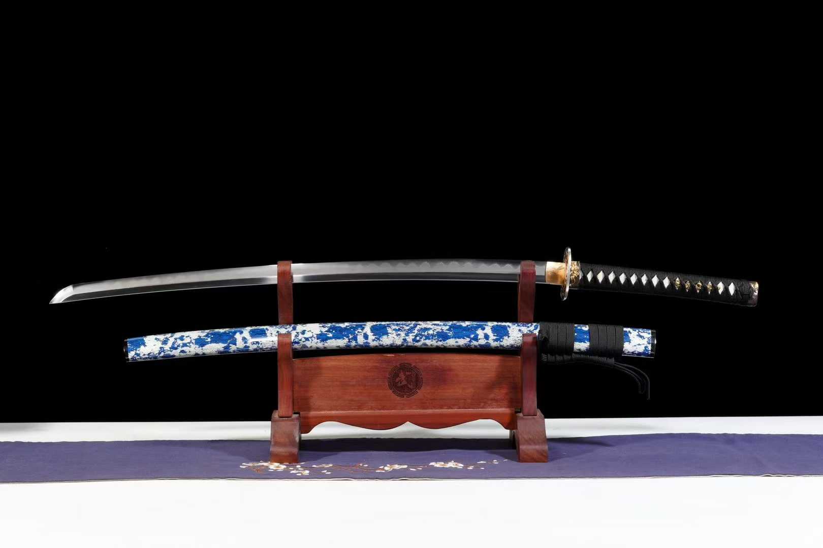 Kiếm Nhật katana Cao Cấp Hàn Sương Nguyệt Nhận – Thép Ngàn Lớp Thủ Công